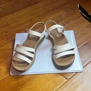 Stylish Cream Strappy Sandals